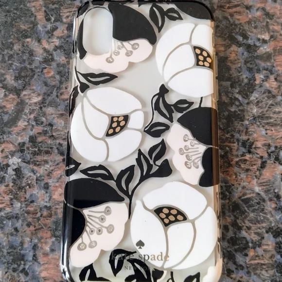 Kate Spade Black and White Floral iPhone XS/X Case